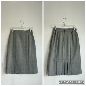 NWOT Plaid Check Skirt Office Dark Academia Classic Size 6 Timeless Preppy